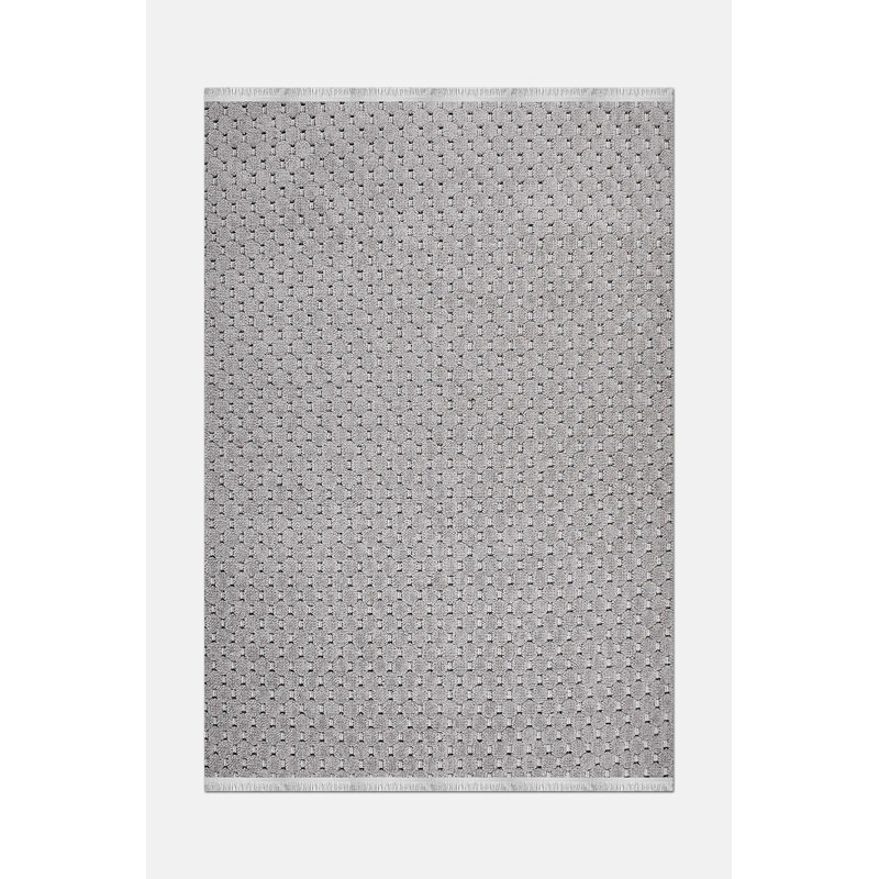 Tapis moderne en polyester beige Riko résistant aux taches et facile à nettoyer, 6,5 pi x 9,5 pi