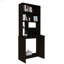 Bureau d'ordinateur noir à 4 tablettes avec huche Wengue