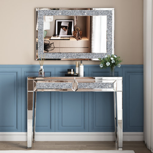 Everly Quinn Amla 39'' Makeup Vanity with Mirror & Reviews  Wayfair