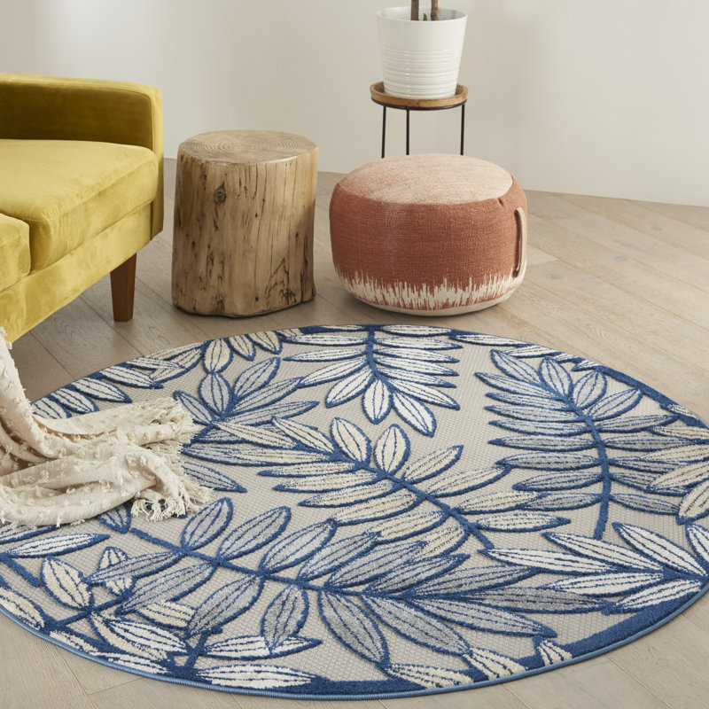 Adiya Floral Indoor Rug, Round 5'3"