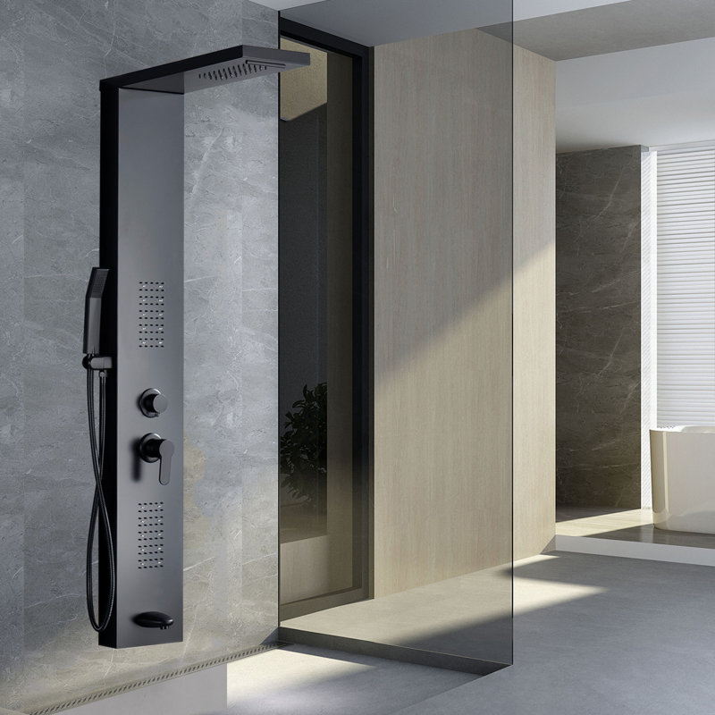 57,99 Panneau de douche avec, Noir