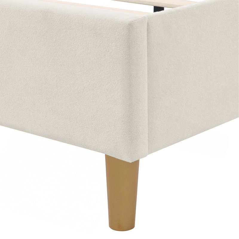 Structure de lit tapissier Luxelegance, Beige