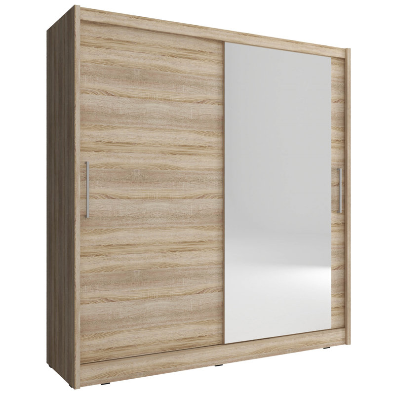 Darbonne 2 Door Solid + Manufactured Wood Wardrobe, White, 200cm H x 180cm W x 62cm D