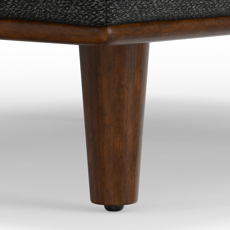 Charcoal Grey Large Rectangular Upholstered Ottoman