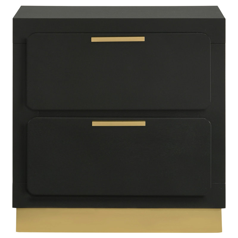 Sophia 2-Drawer Nightstand, Black