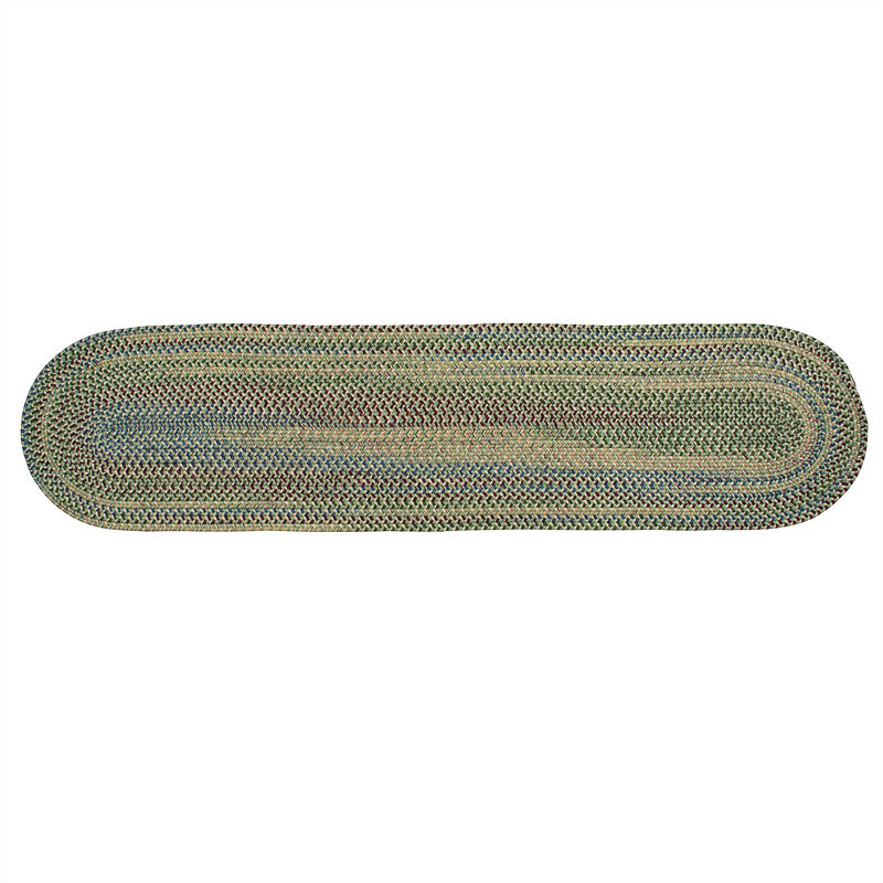 Tapis vert / bleu Dollman, Tapis de couloir 2 pi 6 po x 6 pi
