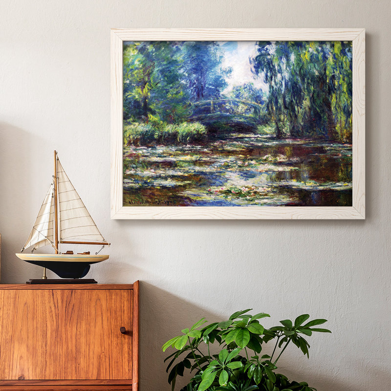 «Water Lillies in Monets Garden», reproduction d'un seul cadre photo sur toile, H 14 po x l 20 po x P 1,5 po, Blanc