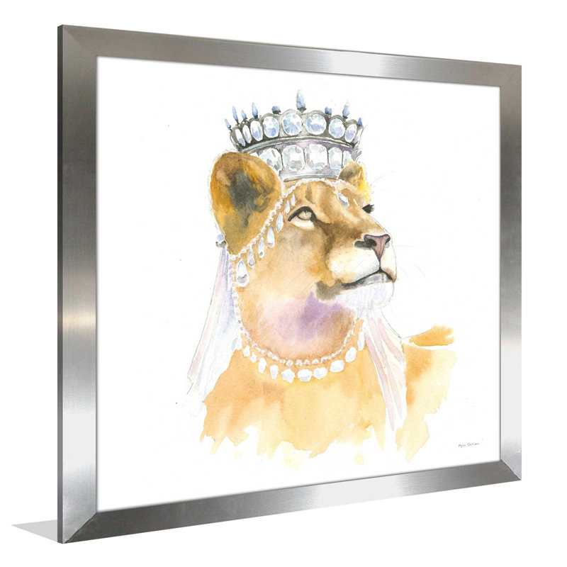 «Jungle Royalty II Crop», art encadré, H 21,5 po x l 21,5 po x P 0,75 po, Encadrement argenté