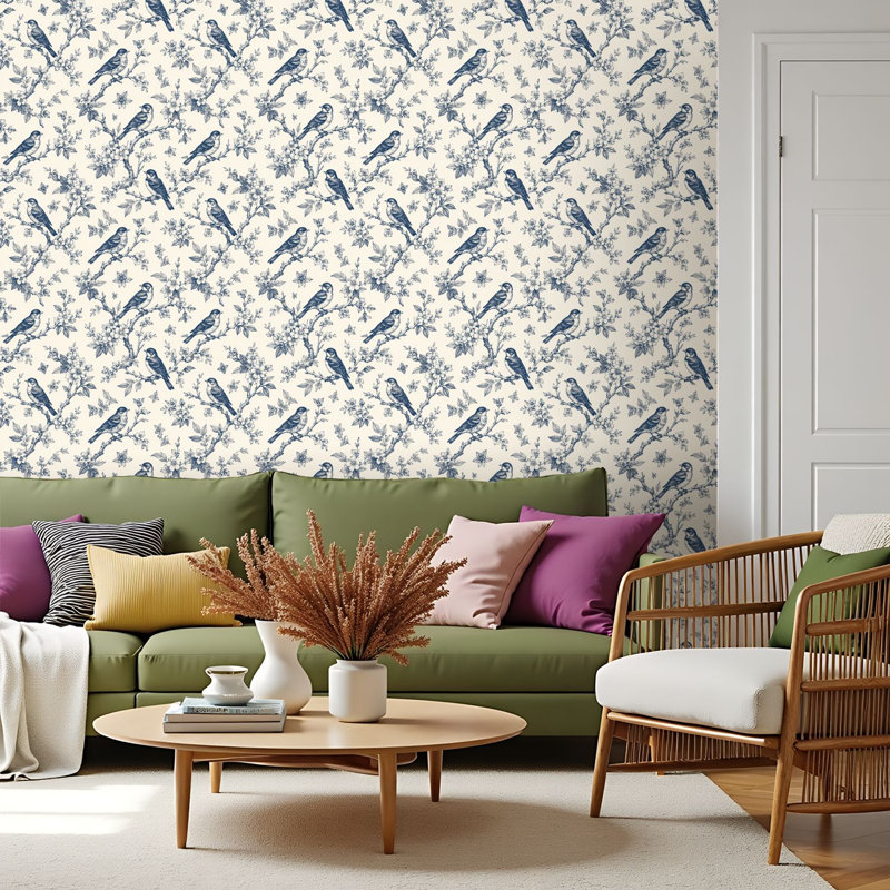 Papier peint à peler et coller avec papier peint rétro Toile De Jouy