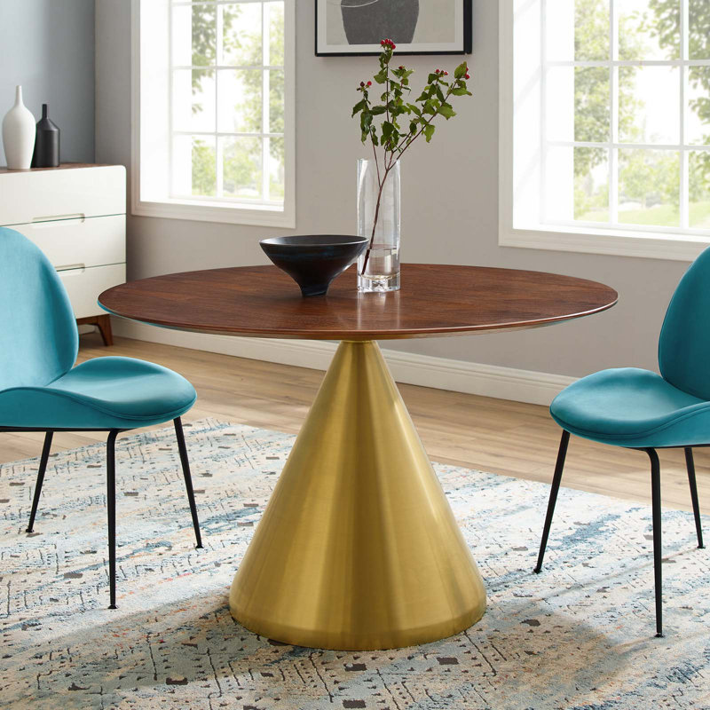 Table de salle à manger Tupelo par Modway, L 47 po x l 47 po, Noyer