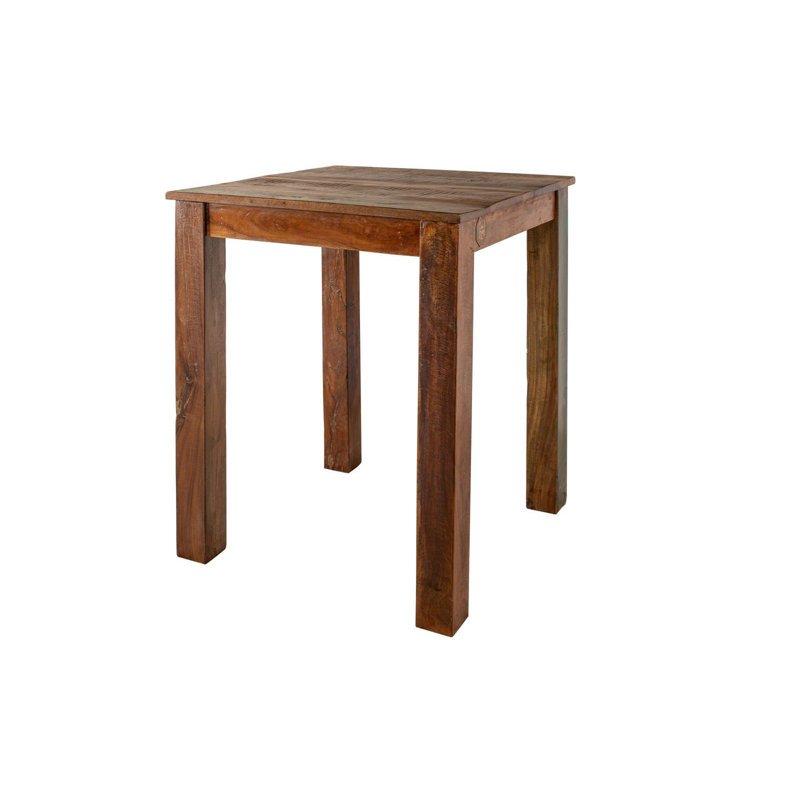 Nature Of Spirit Solid Wood Top Metal Base Dining Table, H76 x L60 x W60 cm