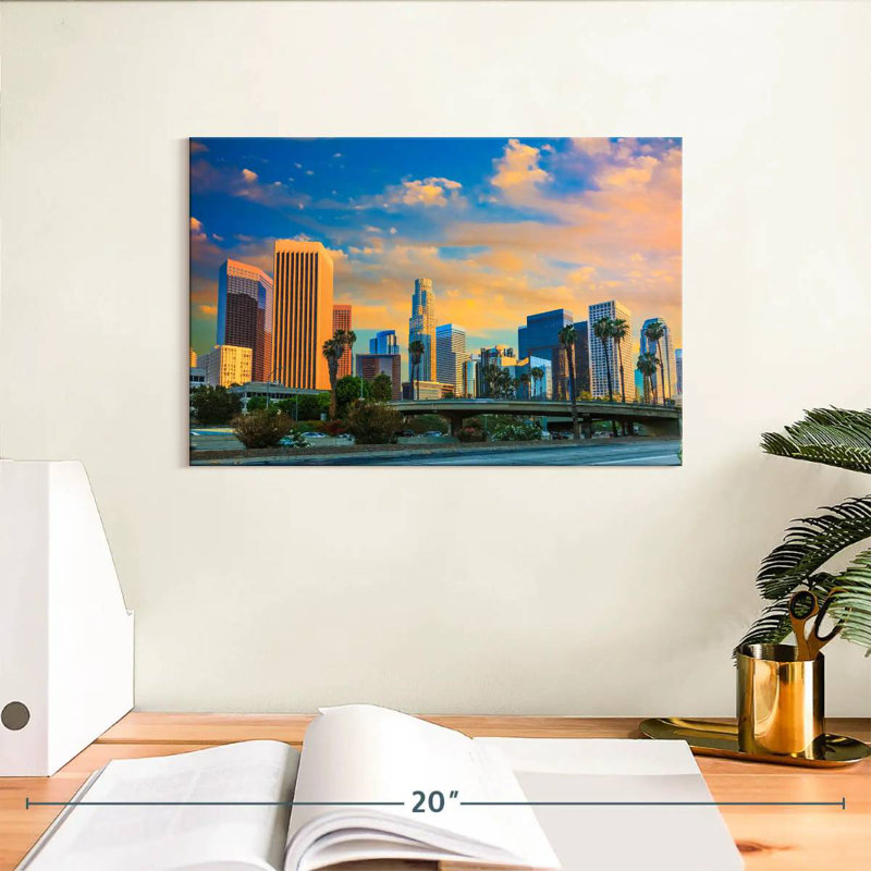 Sireci Dramatic Los Angeles Skyline, 8" H x 12" W