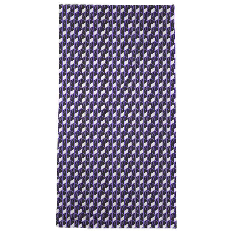 Serviette de bain à rayures géométriques classique, Mauve