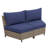 2 - Person Armless Wicker Outdoor Patio Chair with Cushions-102337450