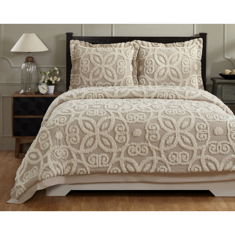 100% Cotton Floral Pattern Machine Washable Comforter Sets with Sham, King Comforter + 2 Shams, Linen