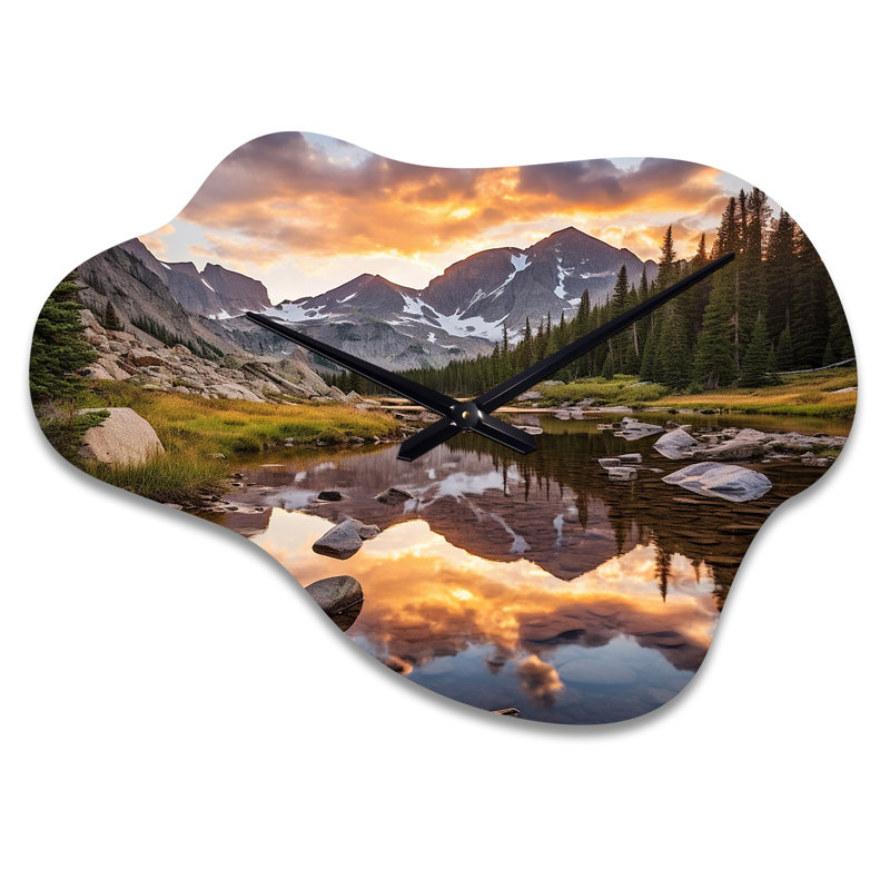 Horloge en métal Colorado Mountain Senerity III - Colorado Cloud, Petit