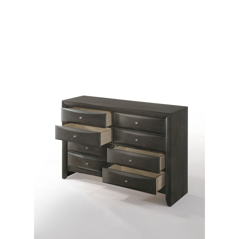 Commode double 8 tiroirs Malaika, Chêne gris