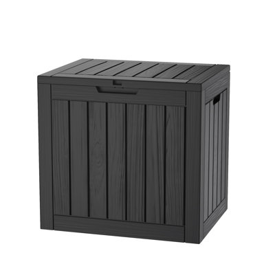 Black Lockable Resin Deck Box,outdoor & Indoor Delivery Storage Box Waterproof & Uv-resistant by LGHM