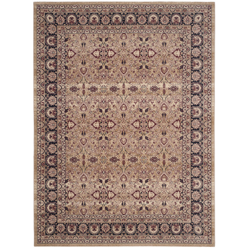 Boyers Cream/Red Area Rug, Rectangle 243 x 304cm