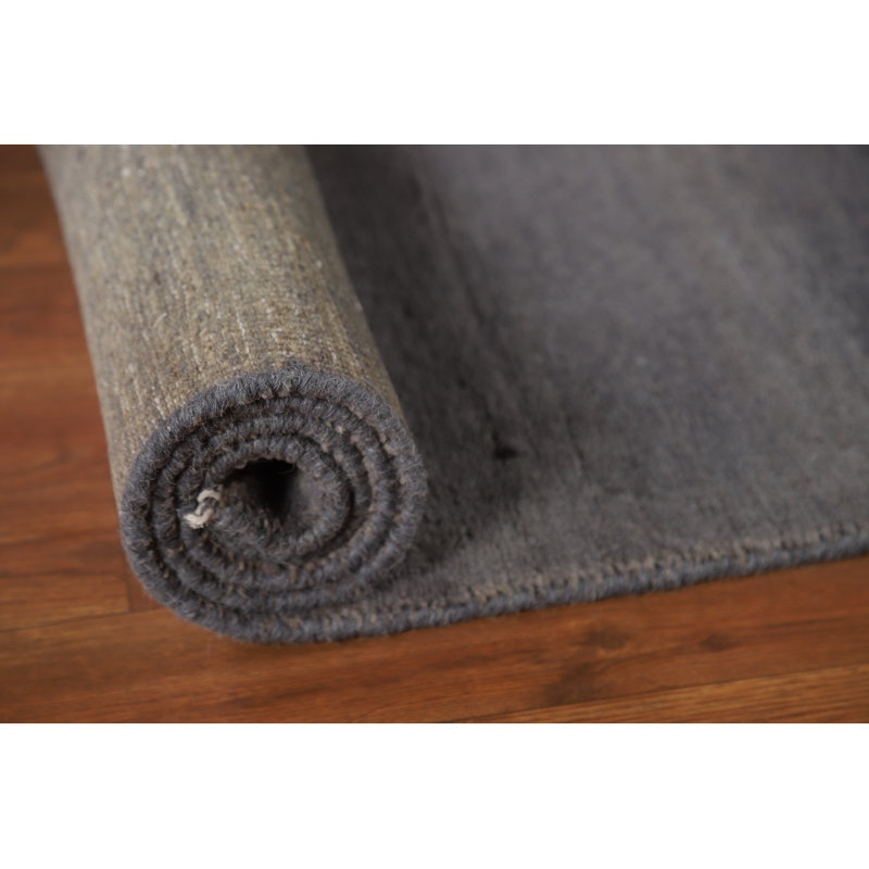 Tapis de couloir oriental bleu et gris 3 x 8 Gabbeh