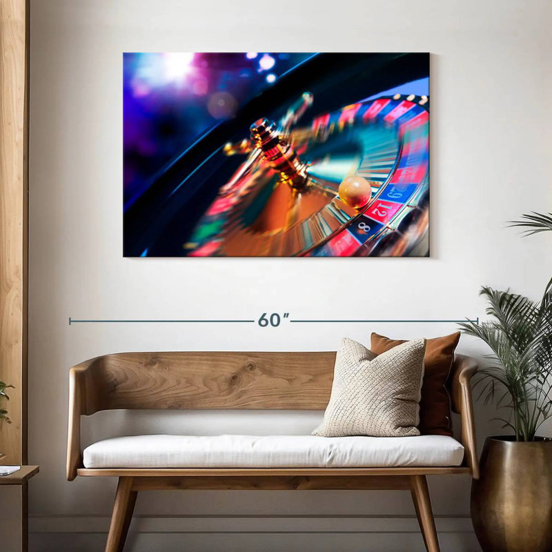 Senne Spinning Neon Roulette, 30" H x 45" W