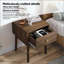 Table de chevet de style médiéval-moderne, table de chevet avec poignées en métal, ensemble 2 pièces
