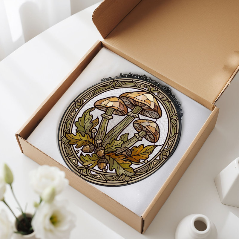 Vitrail champignon vitrail champignon, H 12 po, 12"H
