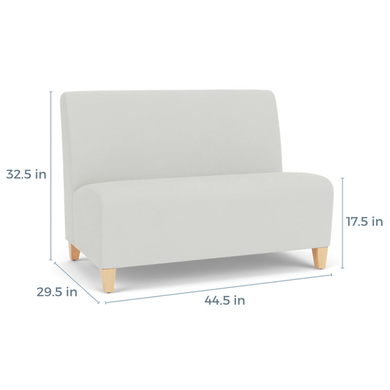 Causeuse sans accoudoirs Ravenna, Ombre portes ouvertes, Bois naturel