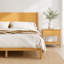 Très grand lit plateforme en bois de pin massif de style Mid-Century, naturel-507542023-507542024