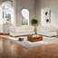 Ensemble de canapés de luxe, garniture en velours beige, canapé de salon moderne