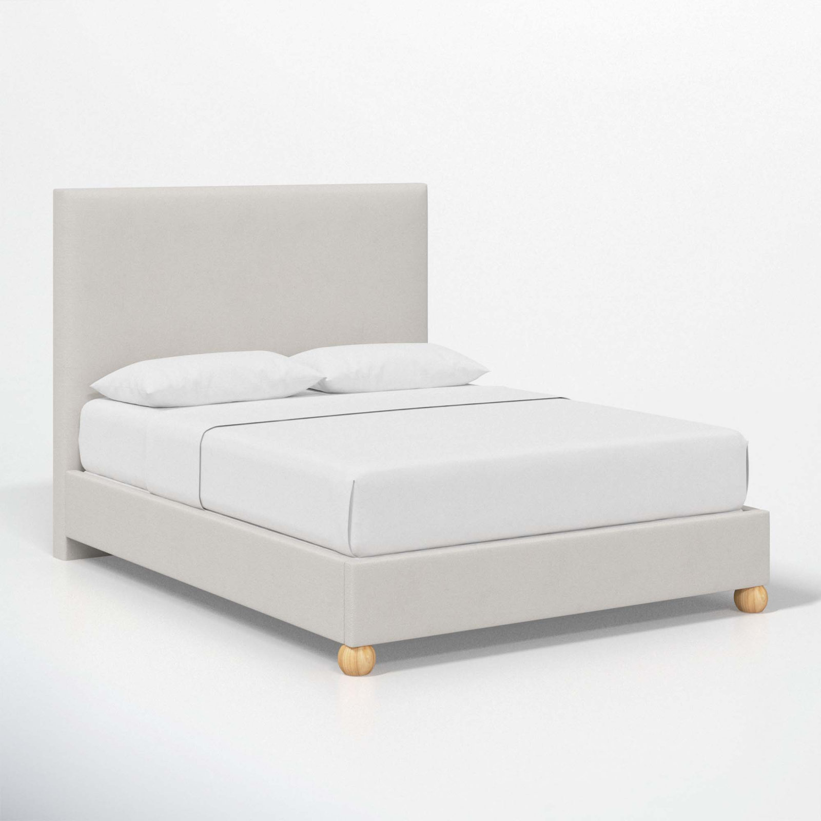 Benita Upholstered Bed, Queen, Bella Light Gray Performance Velvet