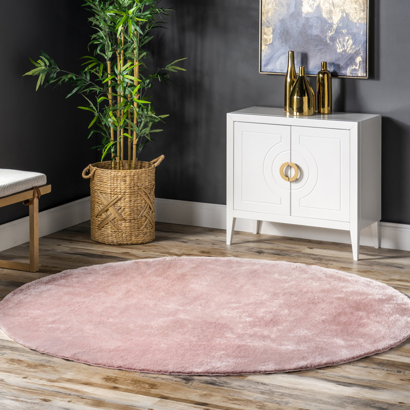 Solid Colour Shag Area Rug, Round 122cm