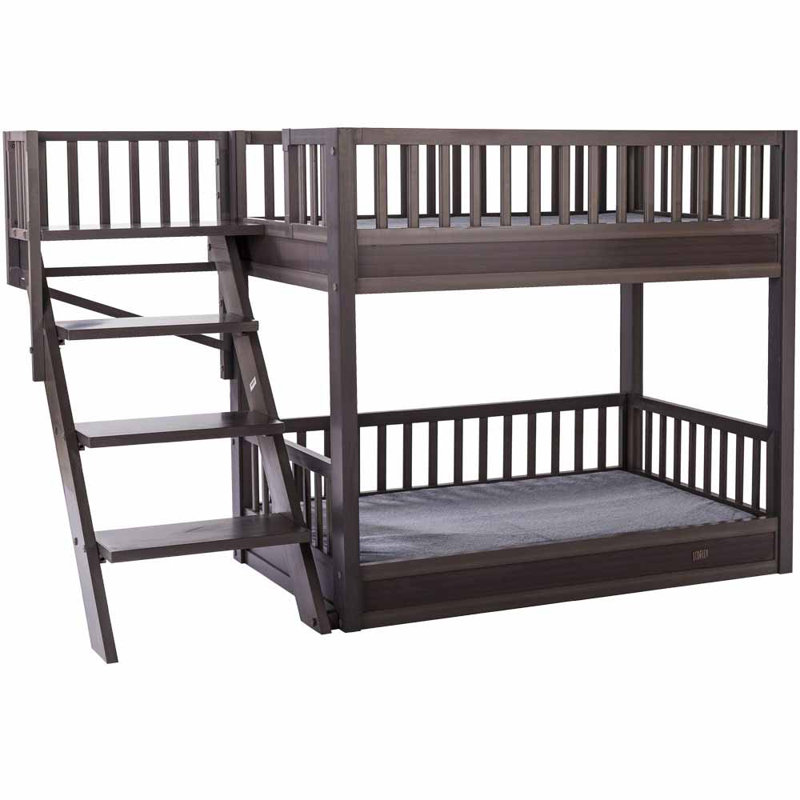 Grey ECOFLEX Orthopedic Elevated Dog Bunk Bed with Stairs