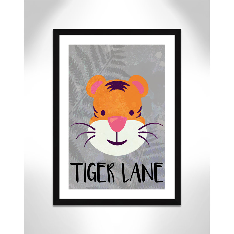 Impression sur papier Tigert Lane Tiger Lane, H 34,5 po x l 24,5 po x P 0,6 po, Encadré plat noir