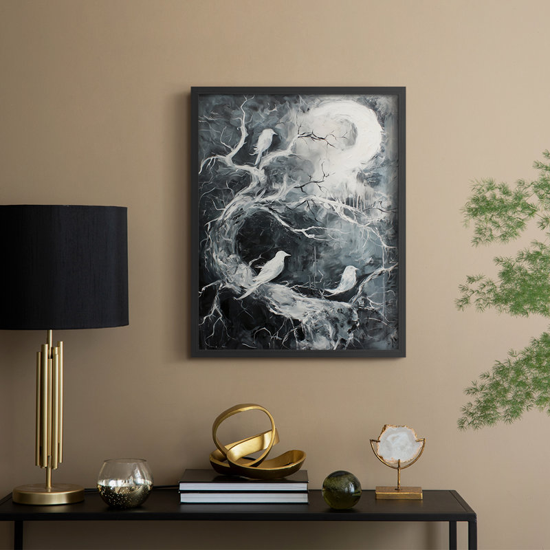 ANIMALS Series XXIV - reproduction encadrée de qualité supérieure - prête à être accrochée - aucun clou requis, Noir