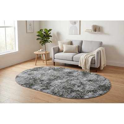 Tapis bleu/crème en acier Attell