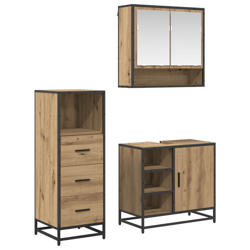 Bathroom Suite, Light Wood