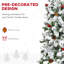 Arbre de Noël artificiel enneigé 9 pi avec branches de pin réalistes, pommes de pin, baies rouges, ouverture automatique, vert