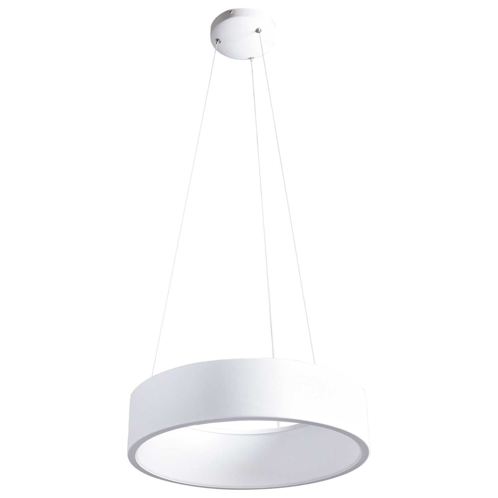 Fynn Single Light Steel Dimmable LED Pendant, White