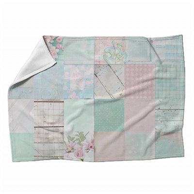 Jeté en peluche floral tendance