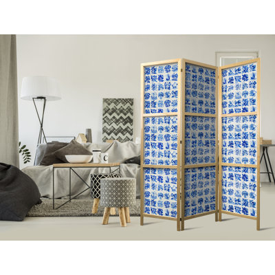 171cm H Solid Wood Folding Room Divider