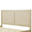 Lit plateforme en bois massif avec un design Mid-Century, ton naturel, tête de lit tissée, structure, lattes, supportant jusqu'à 800 livres, convient à différents styles de chambre à coucher, finition, densité de caoutchouc faible