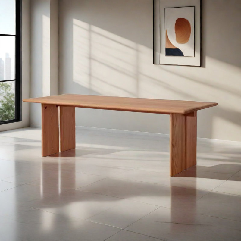Jerina Ash Solid Wood Dining Table, 35.43" W x 78.74" L