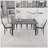 55.12-70.87" Expandable Rectangular Dining Table That Can Accommodate 4-6 People, Equipped With 4 PU Fabric Thick Padded Dining Chairs , Kitchen Table And Chairs, With Black Metal Legs