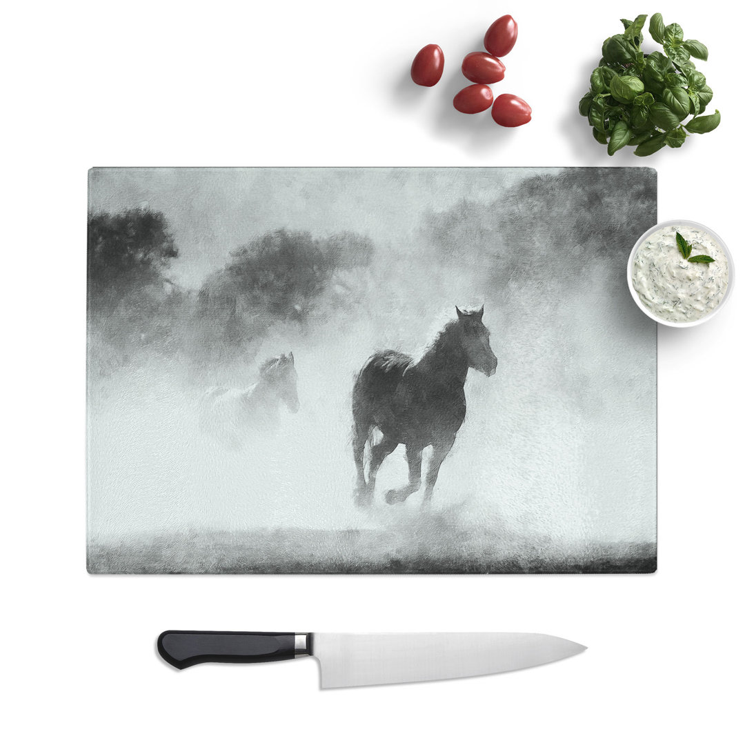 Tempered Glass Horses Chopping Board