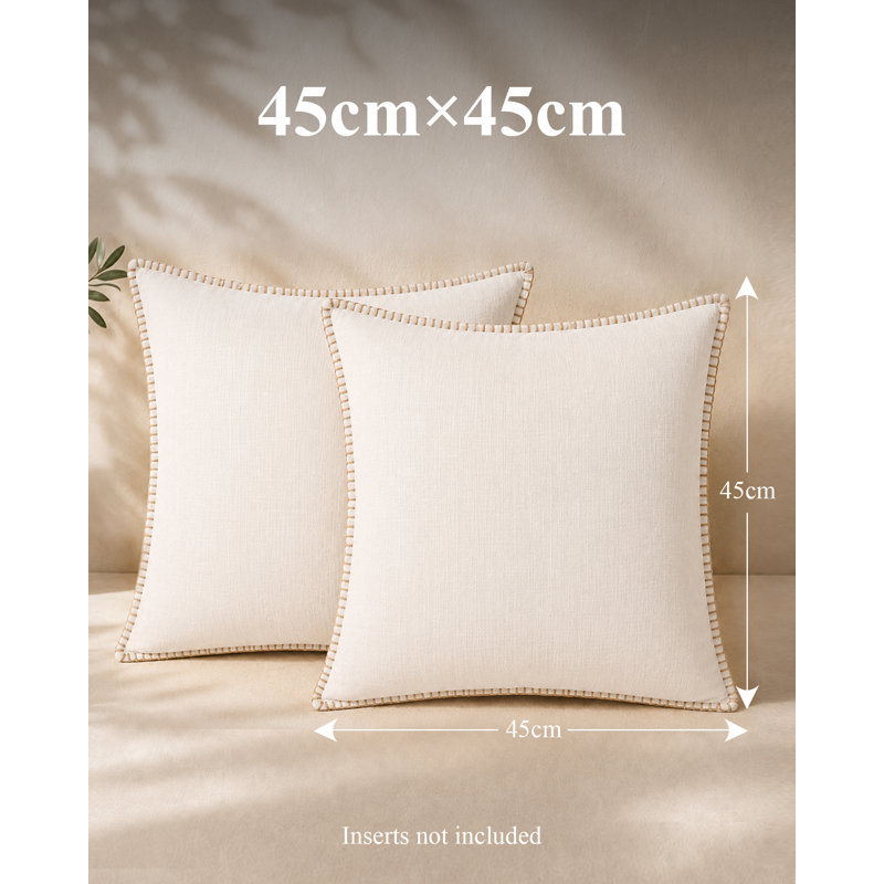 Good Nite Chenille Throw Pillow Covers 2 Pack, Decorative Square Pillow Shams with Whipstitch Edge, Concealed Zipper, Pillow Inserts Not Included, for Sofa Couch Bed Farmhouse Home Decor