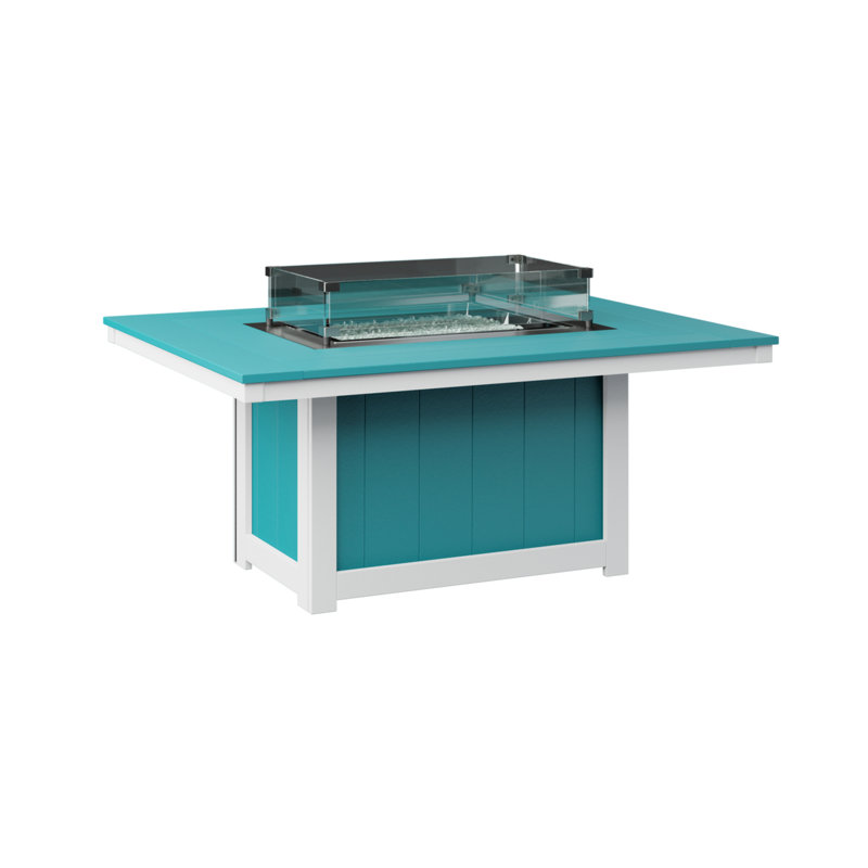 Foyer de table rectangulaire Berlin Donoma, H 24 po x l 53,87 po x P 41,37 po, Bleu Aruba