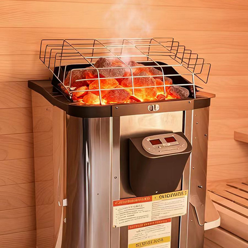 Smartmak Outdoor Barrel Steam Sauna, 4-6 Person Wood Steam Sauna Room with 220V, Saunas Heater with Saunas Stone (Pine, 70.86“x70.86"x70.86")
