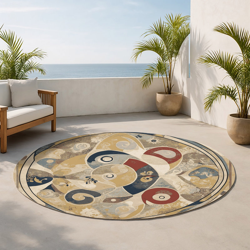 Tapis intérieur et extérieur Jazzy Swing, Rond 5 pi