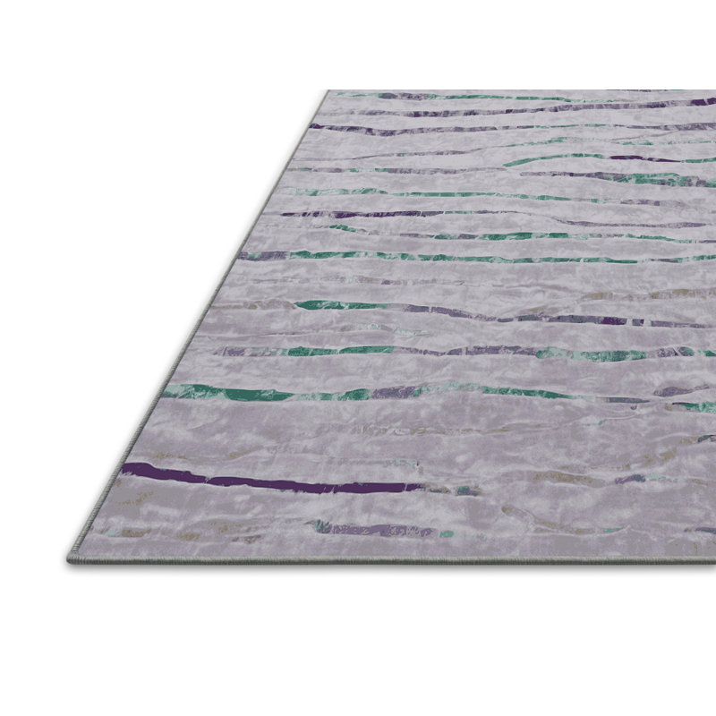 Tapis bleu soyeux et moelleux, Carré 3 pi